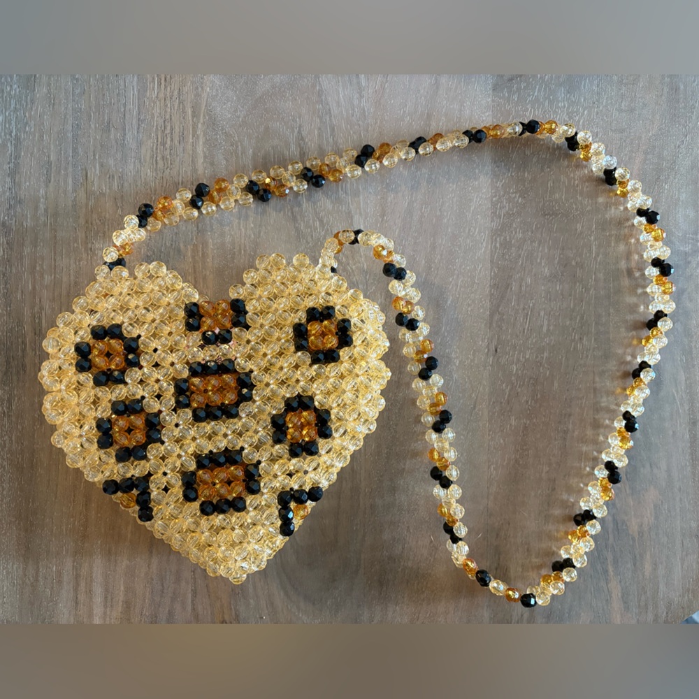 Multi Leopard Heart Bag